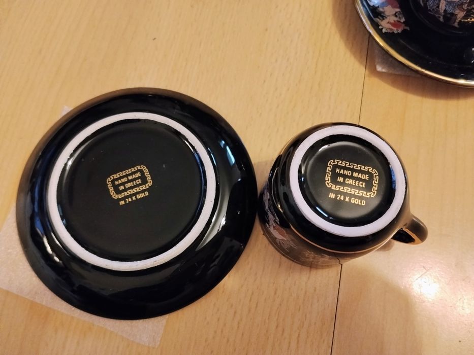 Antyk * Grecka porcelana  zdobiona Czystym  24k.Złotem