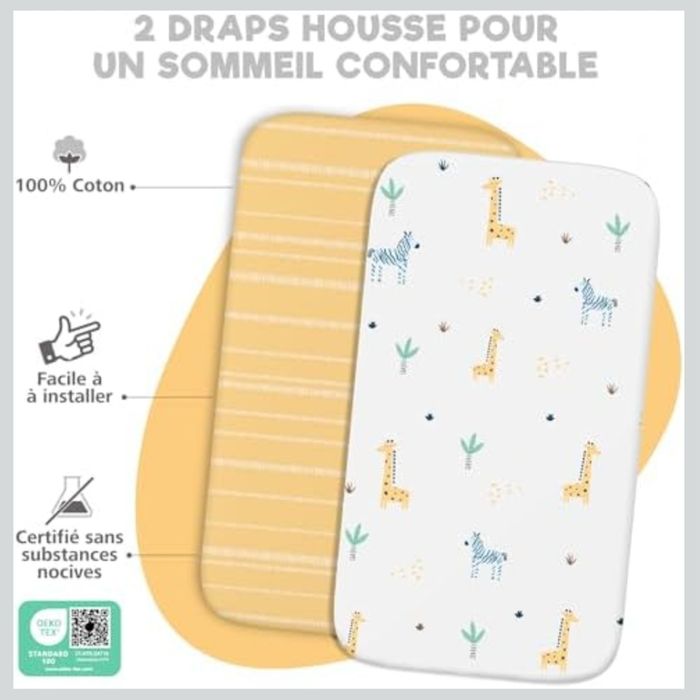 SWEETYFOX 2 szt prześcieradło z gumką do łóżeczka + 1szt ochraniacz