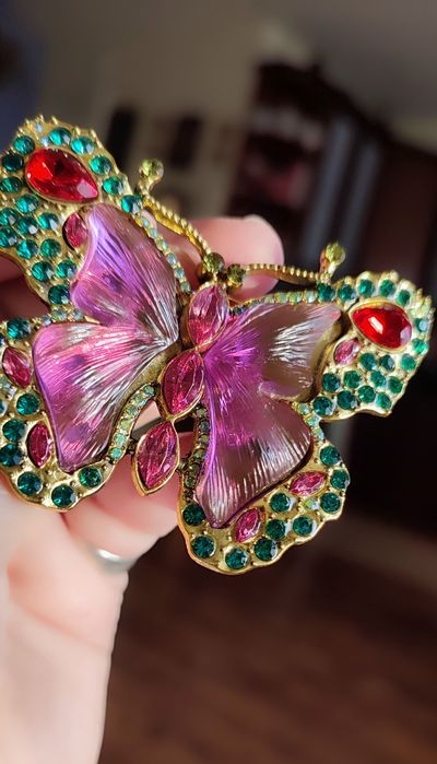 Wielobarwny motyl - broszka