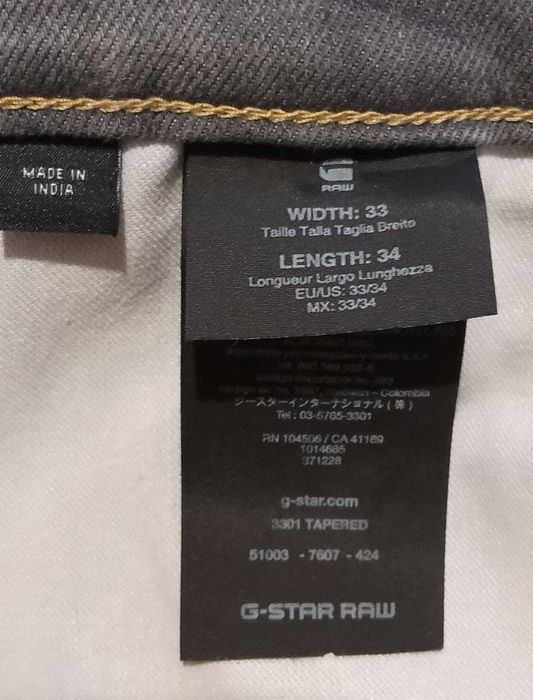 Джинсы мужские "G-Star Raw". Оригинал. Новые. Размер W 33-34 / L 34