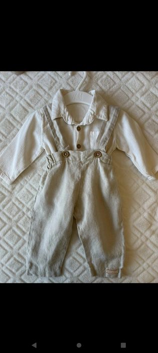 Lniany komplet Ubranko do chrztu