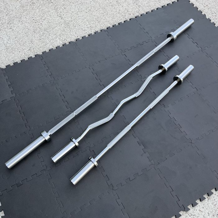 Гриф W-подібний зігнутий 120 см, 50 мм олімпійський, треп, прямий