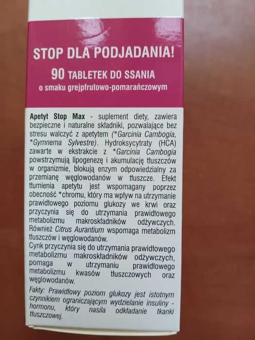 STOP dla podjadania APETYT STOP MAX duże opakowanie 90 tabl do ssania