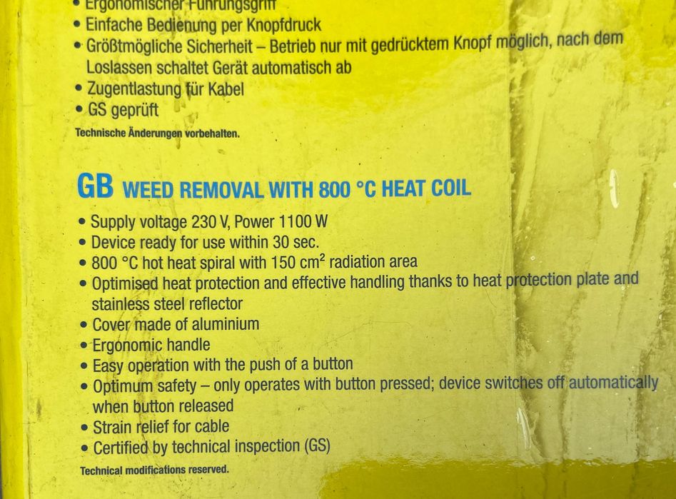 Wypalarka do chwastów Gloria