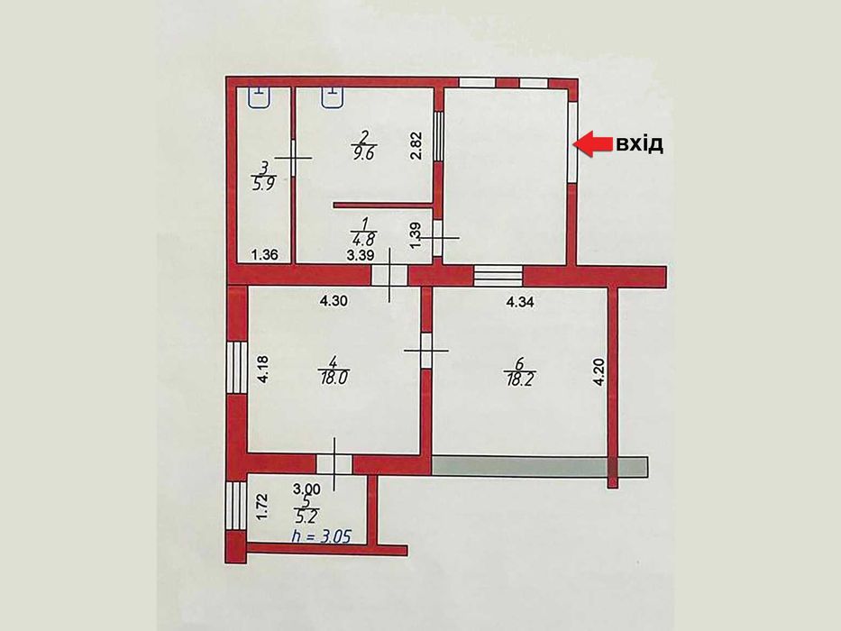 Квартира 62 м2 по вул. Луцька