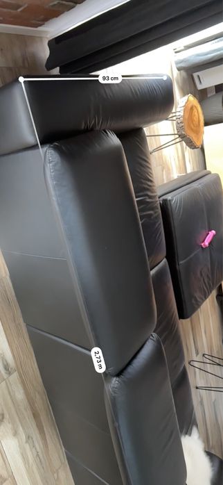 Sofa skórzana Agata Meble  + pufa