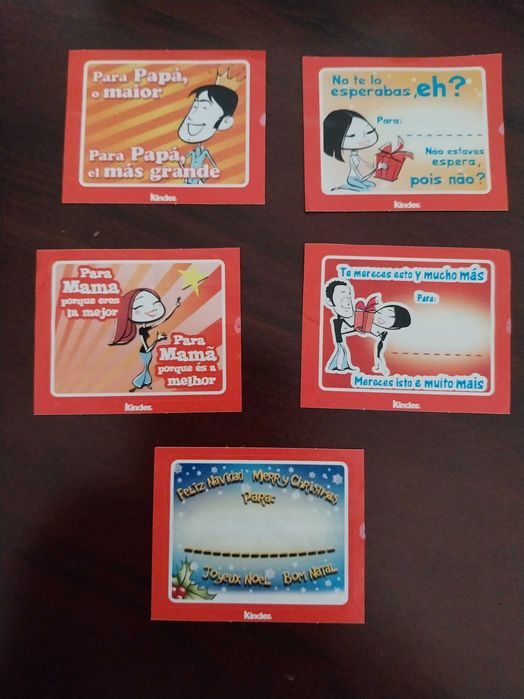 Lote 5 cromos autocolantes Natal, Kinder Maxi