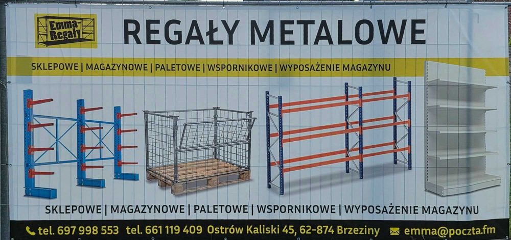 REGAŁ Wspornikowy EMMA na stal profile deski do 6m / 2,5m wys.