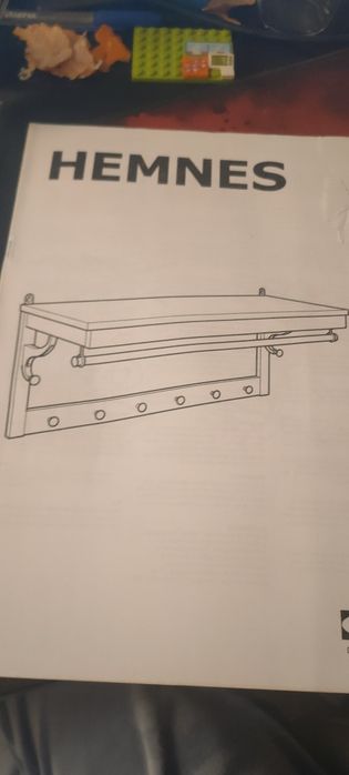 Taboret i wieszak do przedpokoju Hemnes czarny komplet