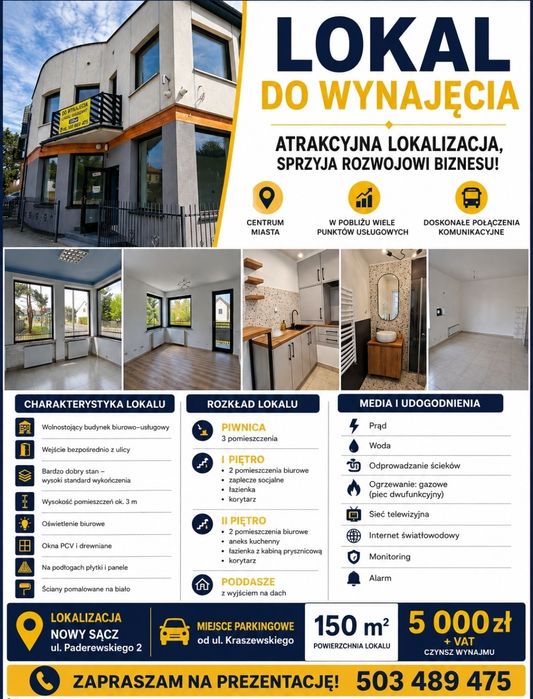 Wynajmę atrakcyjny lokal Nowy Sącz