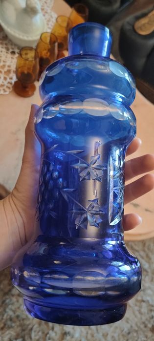 Karafka kryształowa kobalt duża