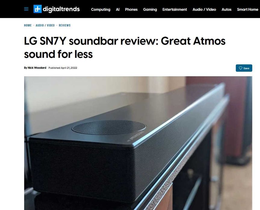 Soundbar LG SN7Y completa com colunas traseiras- Dolby Atmos + DTS-X