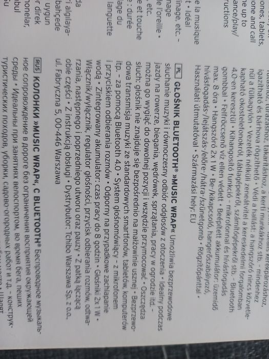 Głośnik bluetooth music wrap