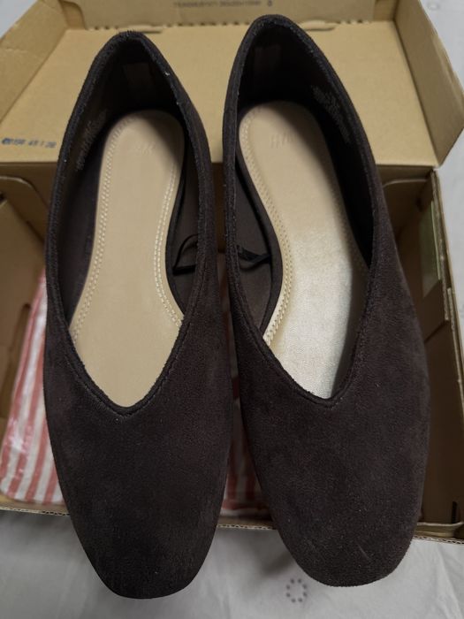 Мюли від hm замшеві, в шоколадному кольрі