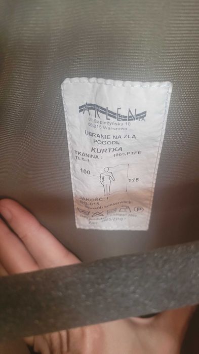 Ubranie na złą pogodę Arlen 178cm sg-15 kurtka, podpinka, spodnie