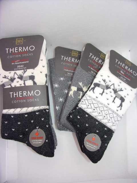 3x Skarpety damskie bawełniane ciepłe, zimowe 35/38 art 68305 MA szare