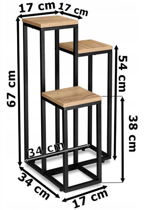 Kwietnik metalowy stojący Loft stojak na kwiaty i rośliny