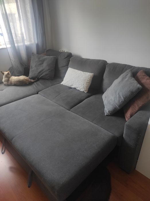 Sofá cama com chaise