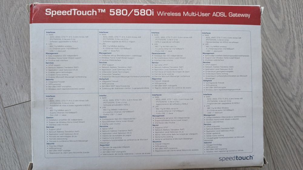 Thomson SpeedTouch 580 Wireless Multi-User ADSL