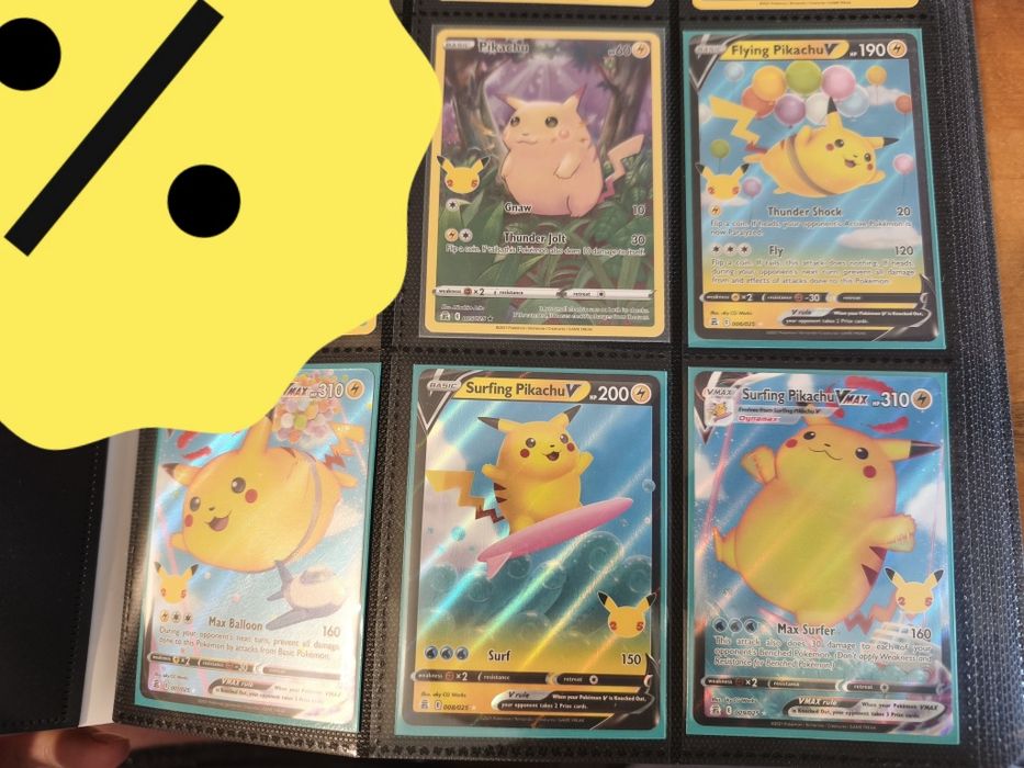 Zestaw pokemon Pikachu różne karty + Shining magicarp celebrations