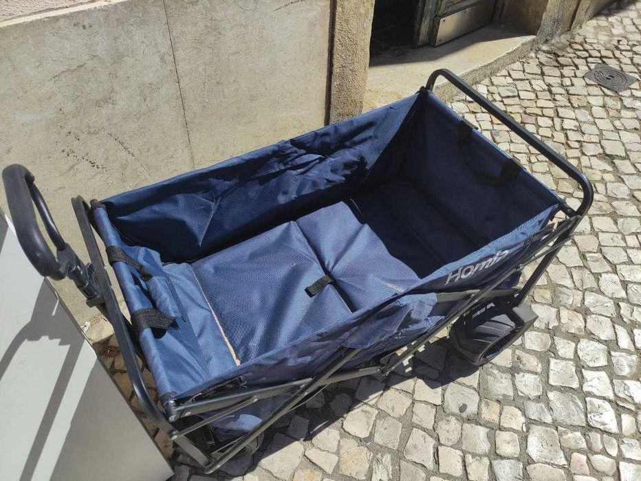 Carrinho de transporte dobrável rodas largas para campismo - Homfa