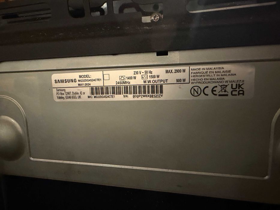 Micro-ondas Samsung MG32DG4524CTE1 – estado impecável (32L, Grill, 900W)