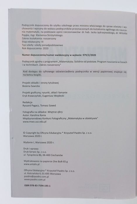 Matematyka 2 podręcznik do liceum i technikum