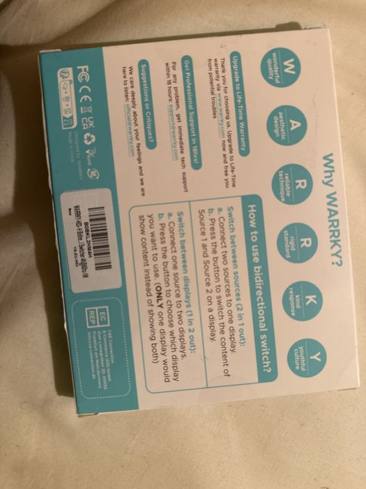 Switch HDMI 4K WARRKY – Novo, Selado na Caixa