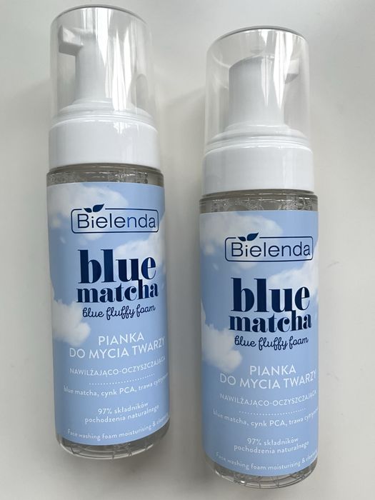 Zestaw 2 x Bielenda Blue Matcha Blue Fluffy Foam Pianka do mycia twarzy