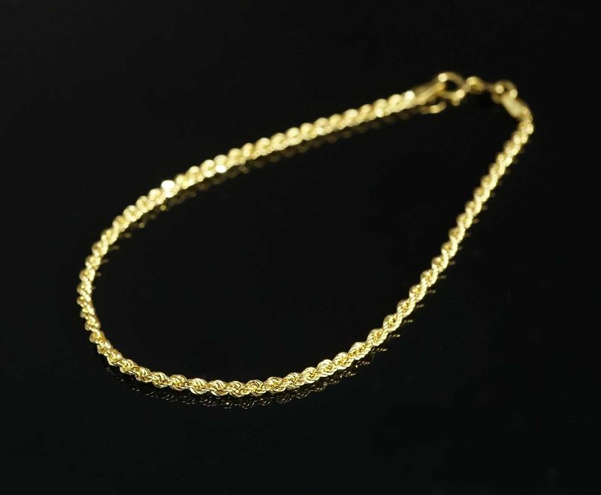 Złoto 585 - złota bransoletka kordel