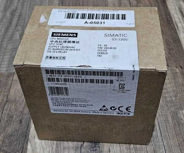 Sterownik PLC Siemens 6ES7 214-1BG31-0XB0 1214C AC/DC/RLY