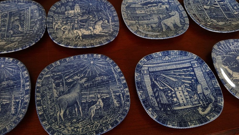 Kolekcja porcelanowych talerzy ozdobnych