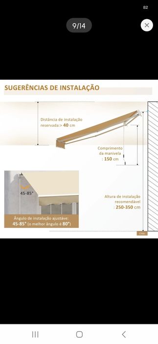 Toldo novo na caixa