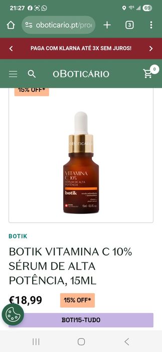 BOTIK | Botik Vitamina C 10% Sérum de Alta Potência, 15ml