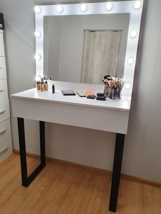 Toaletka z lustrem szer 100cm Hollywood make up do makijazu wizażu led