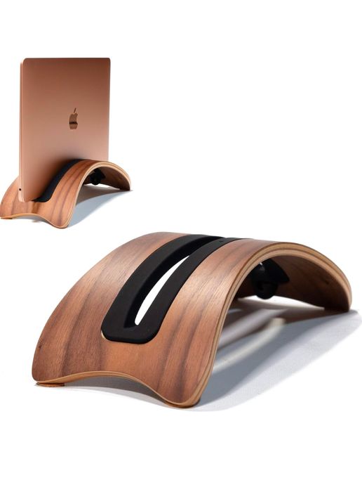 Pionowy drewniany stojak na laptopa do MacBooka Air Pro