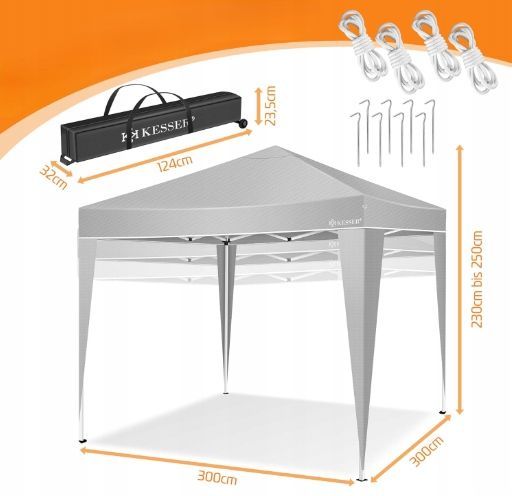 Pawilon ogrodowy KESSER 3x3 m Pop Up UV50 wodoodporny