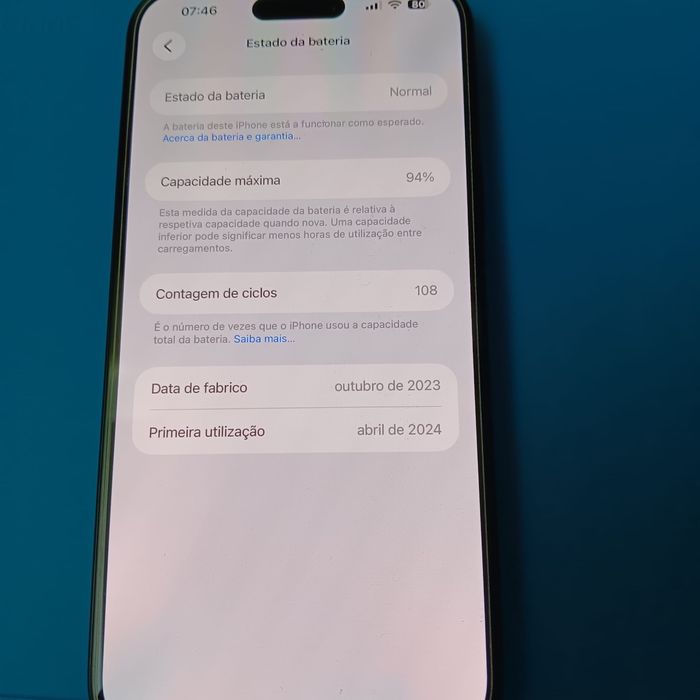 iPhone 15 Plus 128GB Preto – Como Novo (94% Bateria)