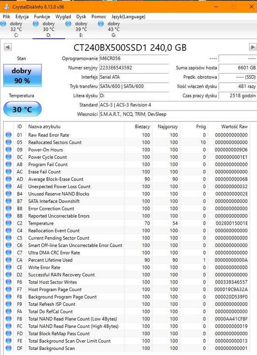 Crucial BX500 240 GB