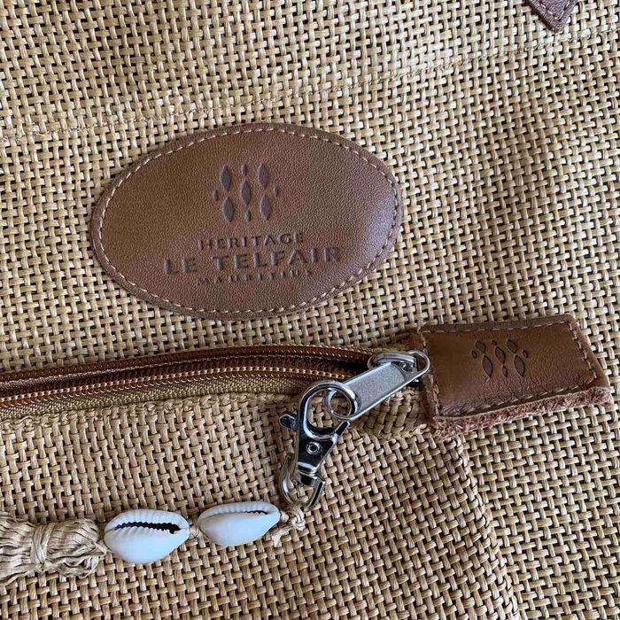 Цікава сумка з соломки і шкіри