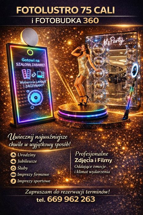 Fotobudka 360 / Fotolustro 75 cali wynajem