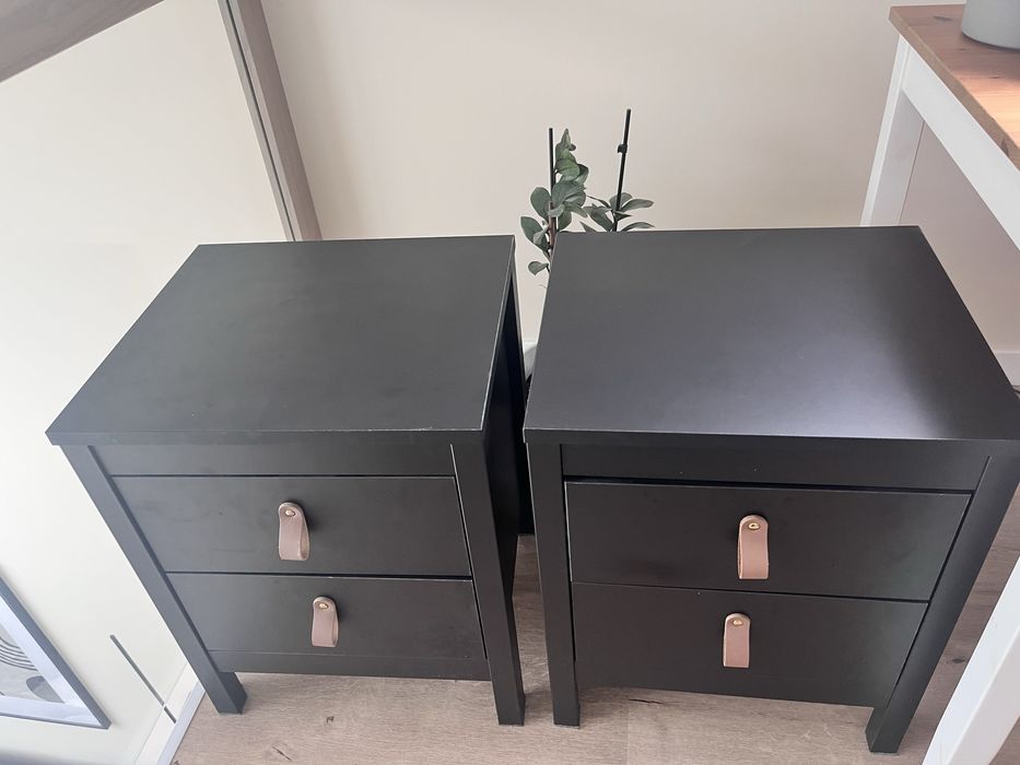 Czarne matowe szafki nocne