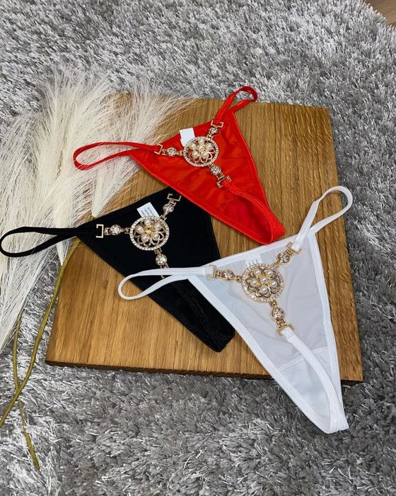 Majtki damskie z kryształkami