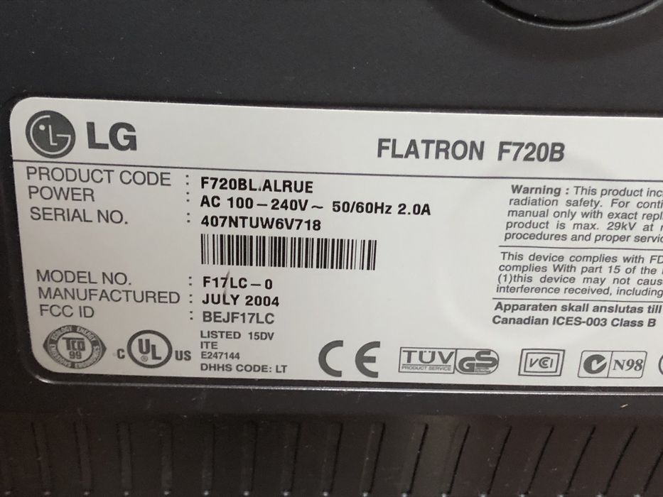 Монітор LG FLATRON F720B