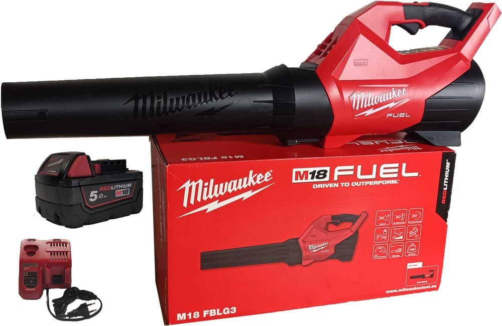 dmuchawa Milwaukee M18 FBLG3-501 1x Akumulator 5AH 18v Ładowarka 193KM/h NOWA FV23% lub Paragon GWARANCJA