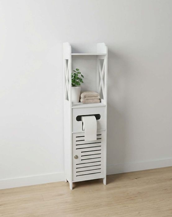 Szafka Łazienkowa Stojąca Słupek na klucz Regał Uchwyt na Papier Półka