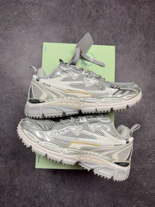 Кросівки Off-White Be Right Back Grey White/ Офф-Вайт (сірі) срібло-сірі