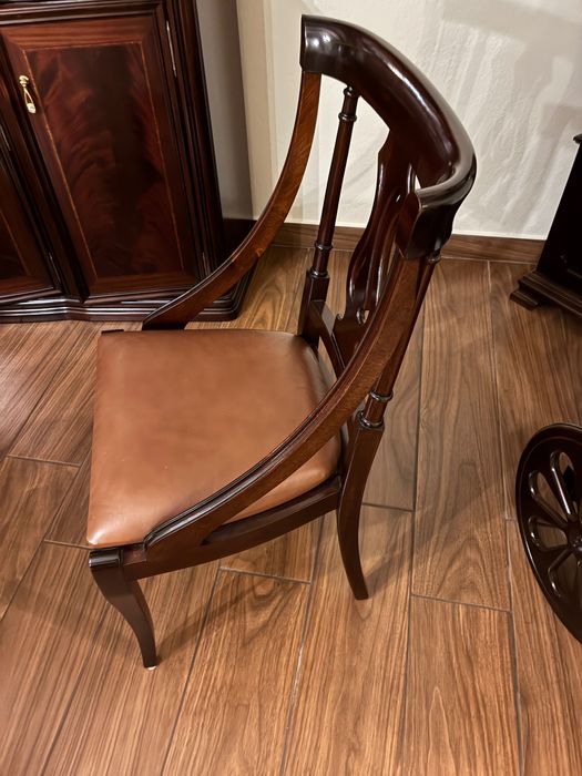 6 cadeiras de casa jantar estofos em Pele