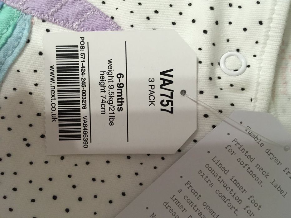 Набор человечек пижамка хлопковый новый 6-9 мес с единорогами