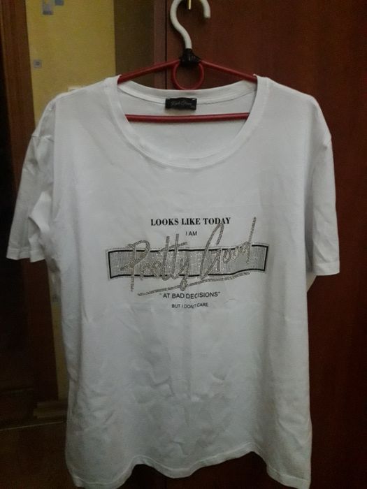 Футболка батал женская белая